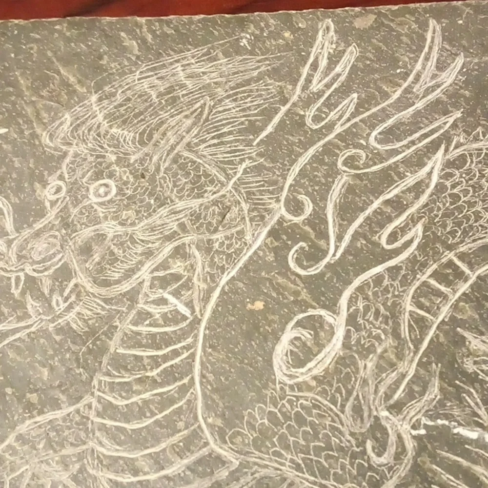 Handmade Etched Dragon Slate Plaque - Picture 2 of 9